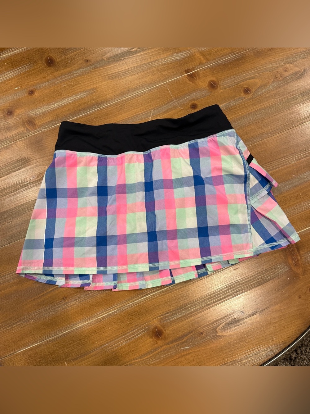 Lululemon Pace Setter Skirt Pop Plaid Pleated Tennis Running Skort Size US 4 - Picture 2 of 6